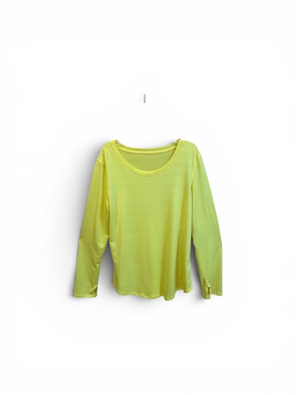 Neon Yellow Long Sleeve Scoop Neck Top